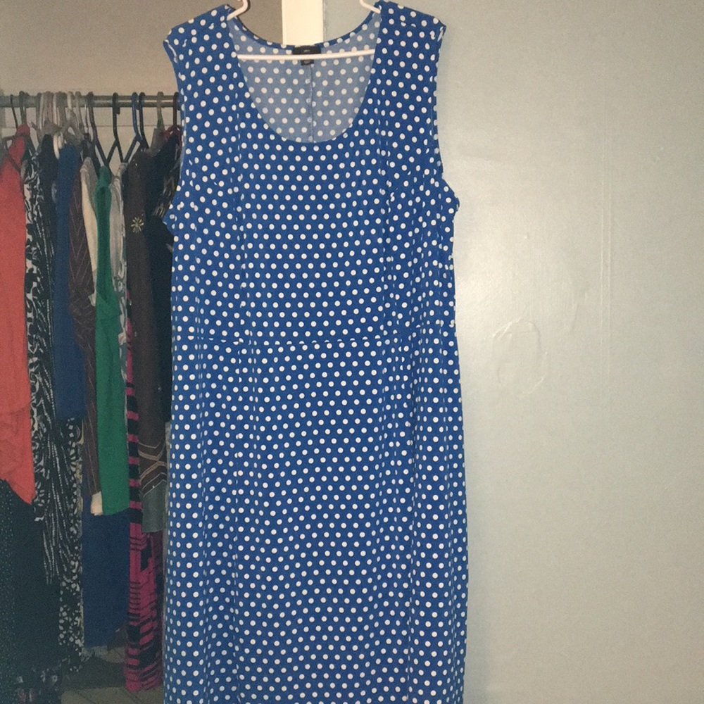 Size 26/28 Polkadot Sleeveless Dress by Ellos.